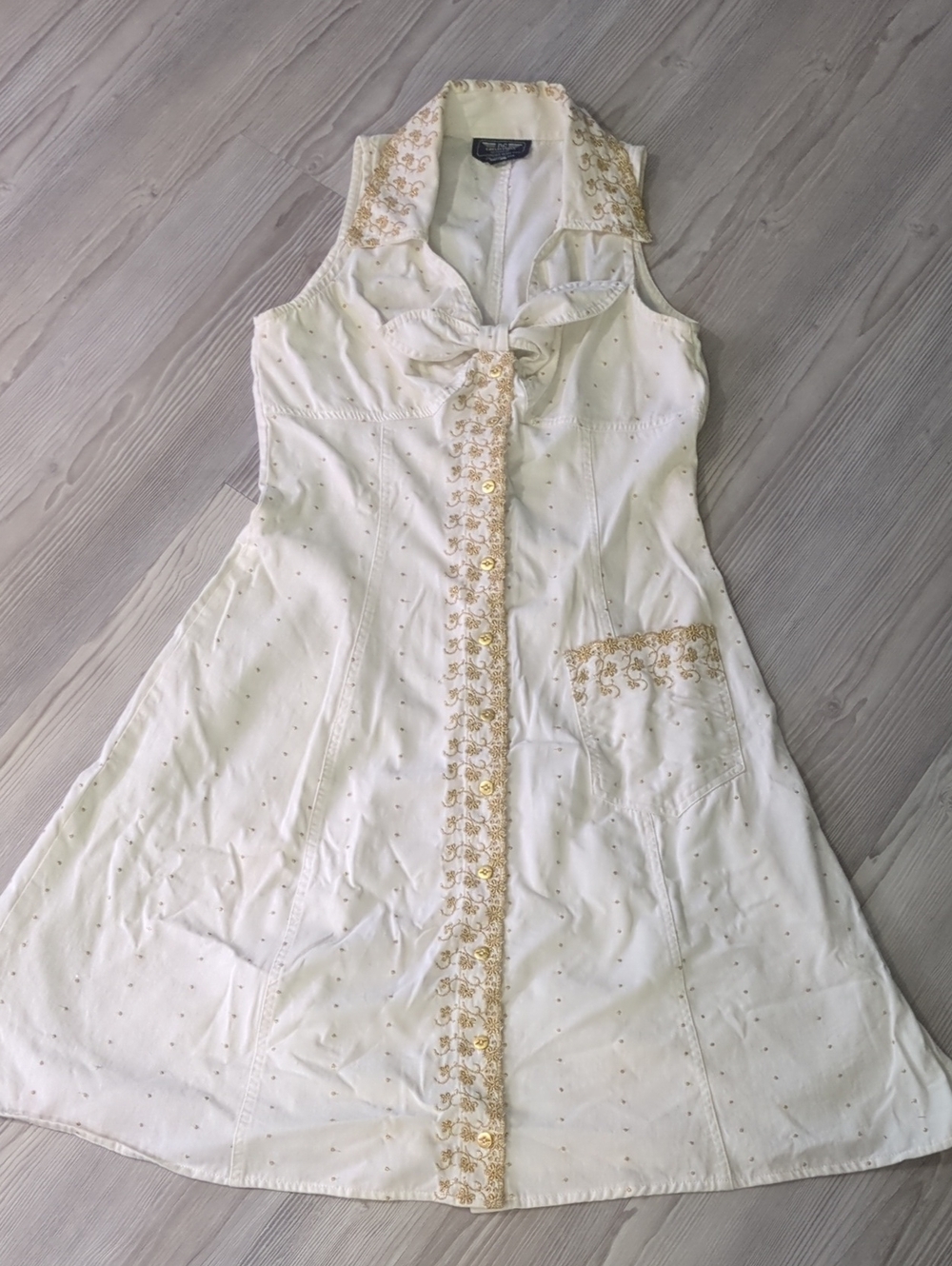 Vintage Made USA PG Collections Embroidered Cotton Dress Size 10 Prairie Boho